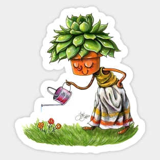 Succulent Pot Head Sticker